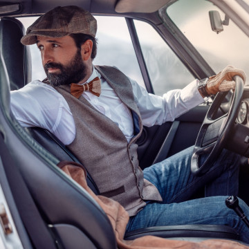 L'Intemporel Homme - Gant de conduite homme en crochet et cuir