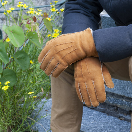 Gant en Mouton retourné Homme - Teinte naturel